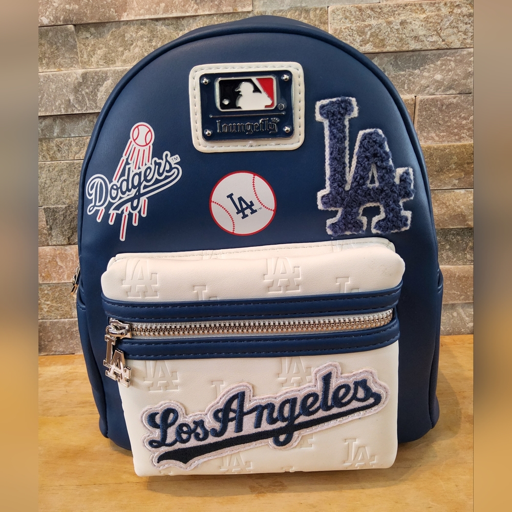 Loungefly MLB Los Angeles Dodgers Patches Mini Backpack NWT Embroidered